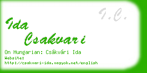 ida csakvari business card